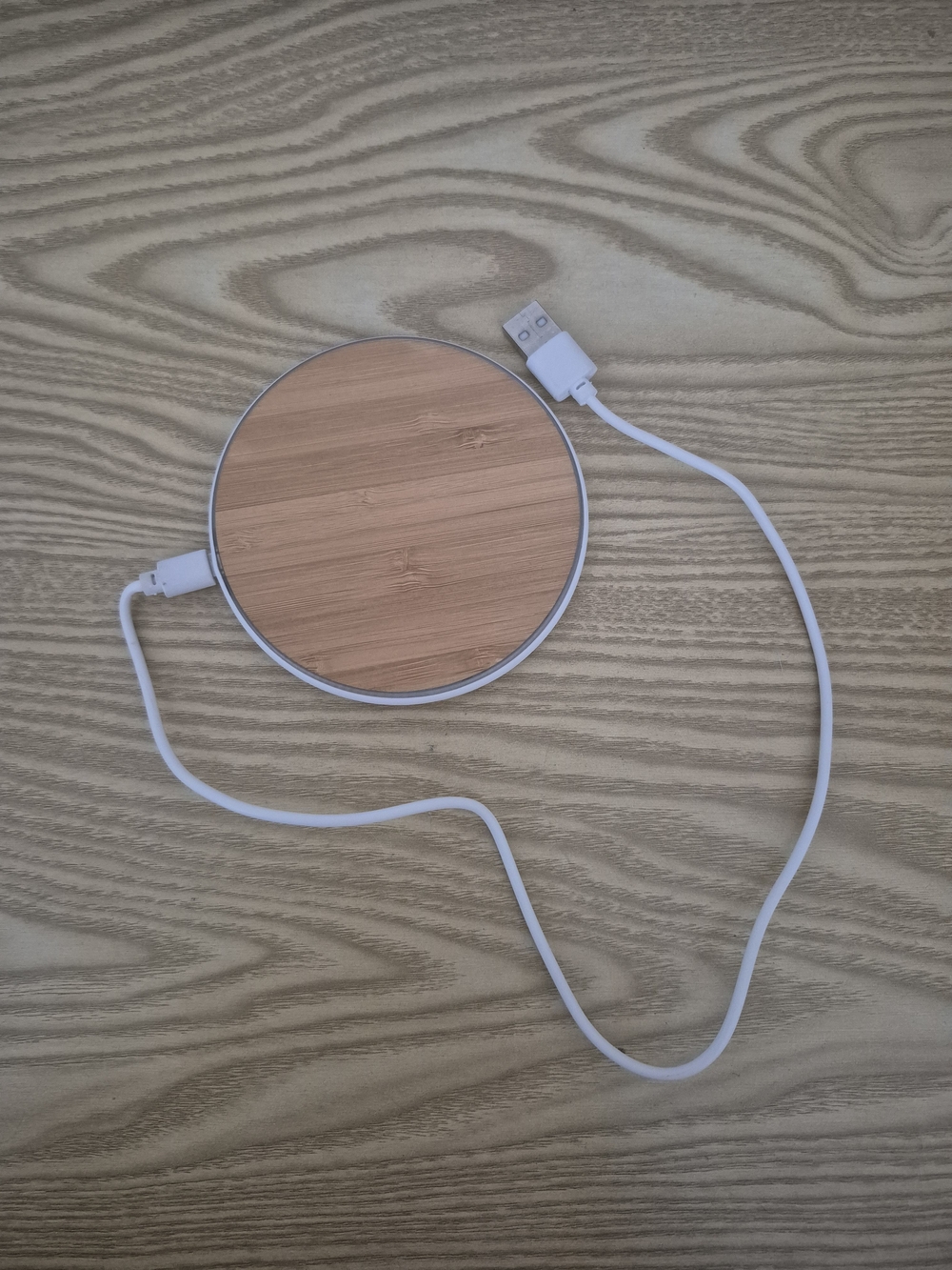 Bamboo Wireless Charging Pad - Natural Wood Finish